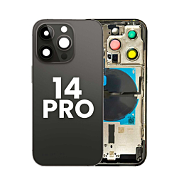 Back Housing Frame with Small Components Pre-Installed for iPhone 14 Pro (NO LOGO) (US Version) (SPACE BLACK)