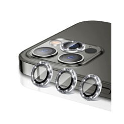 Purchase the Glitter Diamond Camera Lens with HD Tempered Glass for iPhone 14 Pro and 14 Pro Max in Black.
