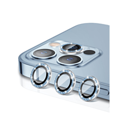 Grab the wholesale deals on the Glitter Diamond Camera Lens with HD Tempered Glass for iPhone 14 Pro and 14 Pro Max in Blue.
