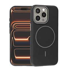 Magnetic Leather Soft Cases (BLACK) for iPhone 14 Pro Max (Only Ground Shipping)