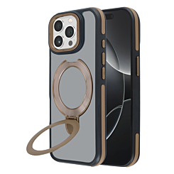 Matte Transparent Case with Wireless Charging Kickstand - DARK BROWN for iPhone 14 Pro Max (Only Ground Shipping)