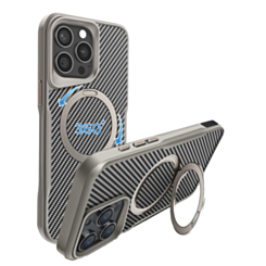 Premium Quality Magnetic Protective Case with 360 Rotating Ring Stand for iPhone 14 Pro Max (SILVER) (Only Ground Shipping)
