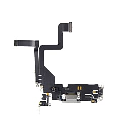 Shop the charging port flex cable for iPhone 14 Pro in Silver, aftermarket.
