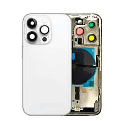 Grab the wholesale deals on the back housing frame with small components pre-installed for iPhone 14 Pro in Silver, US version, no logo.