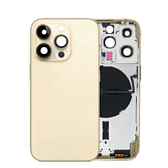 Back Housing Frame with Small Components Pre-Installed for iPhone 14 Pro (NO LOGO) (International) (GOLD)