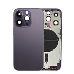 Back Housing Frame with Small Components Pre-Installed for iPhone 14 Pro (NO LOGO) (International) (DEEP PURPLE)