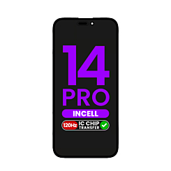 Buy the LCD assembly for iPhone 14 Pro with aftermarket Incell QV7, 120Hz refresh rate, and IC transfer eligibility.
