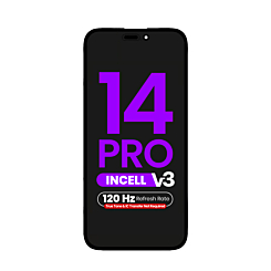 Order the LCD assembly for iPhone 14 Pro with QV7 V3 Incell display, 120Hz refresh rate, and no need for True Tone programming or IC transfer.
