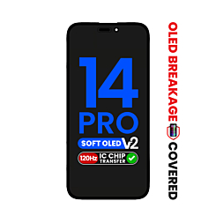 Stock up on the OLED assembly for iPhone 14 Pro with aftermarket QV8 soft 120Hz display, IC transfer eligible, and exclusive OLED breakage warranty.
