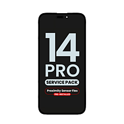 Stock up on the OLED assembly with proximity sensor flex pre-installed for iPhone 14 Pro, service pack.
