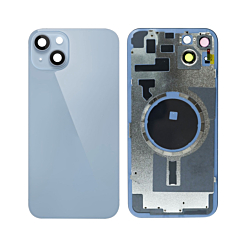 Shop the back glass with frame and MagSafe magnet for the iPhone 14 Plus — in Blue, no logo.