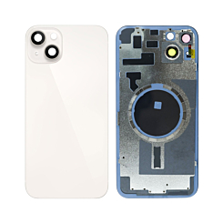 Grab the wholesale deals on the back glass with frame and MagSafe magnet for the iPhone 14 Plus — in Starlight, no logo.
