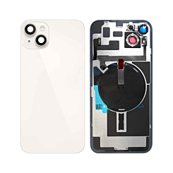 Grab the wholesale deals on the back glass with frame, wireless NFC charging flex, and MagSafe magnet for the iPhone 14 Plus — in Starlight, no logo.