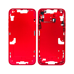 Stock up on the middle frame with small parts for the iPhone 14 Plus — in Red, International version.