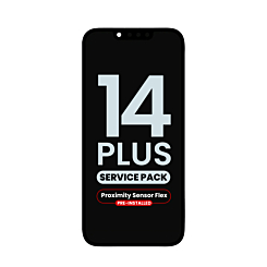 Shop the OLED assembly with proximity sensor flex pre-installed for the iPhone 14 Plus — service pack.