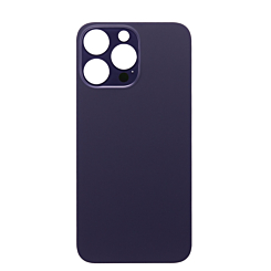 Stock up on the Back Glass with a Bigger Camera Hole for iPhone 14 Pro Max in Deep Purple, no logo.
