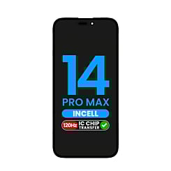 Purchase the LCD Assembly for iPhone 14 Pro Max, aftermarket Incell QV6, 90Hz, IC transfer eligible.
