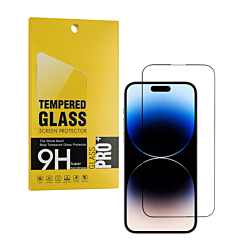 Order the Anti-Scratch Edge-to-Edge Black Rim Coverage for iPhone 14 Pro Max, 2.5D, 1 piece.
