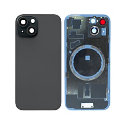 Buy the Back Glass with Frame and MagSafe Magnet for iPhone 15 in black, without the logo.
