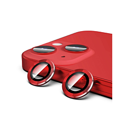 Buy the Metal Ring with HD Tempered Glass for iPhone 15 and 15 Plus in Red.