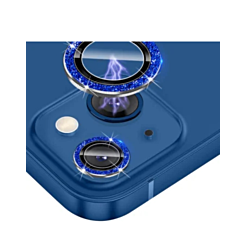 Purchase the Glitter Diamond Camera Lens with HD Tempered Glass for iPhone 15 and 15 Plus in Blue.