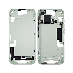 Shop the Middle Frame with Small Parts for iPhone 15 in green, US version.
