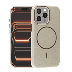 Magnetic Leather Soft Cases (VIVID ROCK) for iPhone 15 Pro Max (Only Ground Shipping)