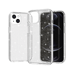 iPhone 14 Plus / 15 Plus Ultra Glossy Protector Case - GLITTER CLEAR (Only Ground Shipping)
