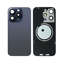 Order the Back Glass with Frame and MagSafe Magnet for iPhone 15 Pro, no logo, blue titanium.

