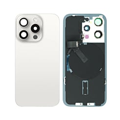 Order the Back Glass with Wireless NFC and MagSafe for iPhone 15 Pro, no logo, white titanium.
