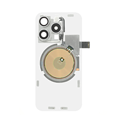 Clear Back Glass with Wireless NFC and MagSafe Magnet for iPhone 15 Pro (NO LOGO) (WHITE TITANIUM)