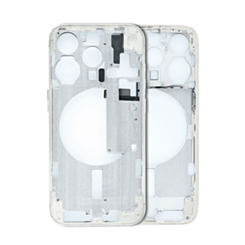 Middle Frame with Small Parts for iPhone 15 Pro (WHITE TITANIUM) (US Version) (OEM Pull B Grade)