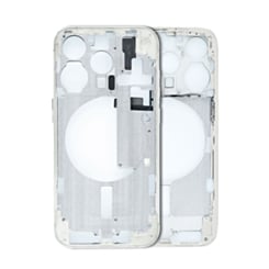 Middle Frame with Small Parts for iPhone 15 Pro (WHITE TITANIUM) (US Version) (OEM Pull A Grade)