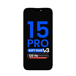 OLED Assembly for iPhone 15 Pro (True Tone Programming and IC Transfer NOT REQUIRED) (Aftermarket QV8 V3 / Soft / 120HZ)