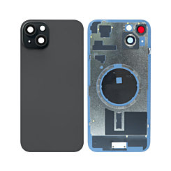 Stock up on the Back Glass with Frame and MagSafe Magnet for iPhone 15 Plus, no logo, in black.
