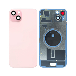 Order the Back Glass with Frame and MagSafe Magnet for iPhone 15 Plus, no logo, in pink.
