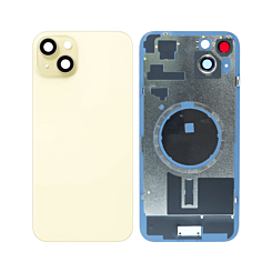Purchase the Back Glass with Frame and MagSafe Magnet for iPhone 15 Plus, no logo, in yellow.
