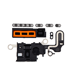 Buy the black loudspeaker and mic mesh for iPhone 15 Plus — available in a 10-pack.