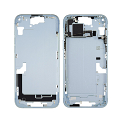 Grab the wholesale deals on the blue middle frame with small parts for iPhone 15 Plus — US version.