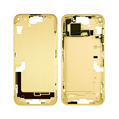 Grab the wholesale deals on the yellow middle frame with small parts for iPhone 15 Plus — US version.