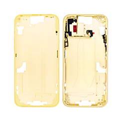 Stock up on the yellow middle frame with small parts for iPhone 15 Plus — international version.