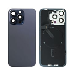 Grab the wholesale deals on the blue titanium back glass with frame, wireless NFC charging flex, and MagSafe magnet for iPhone 15 Pro Max, no logo.