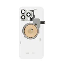 Clear Back Glass with Wireless NFC and MagSafe Magnet for iPhone 15 Pro Max (NO LOGO) (NATURAL TITANIUM)