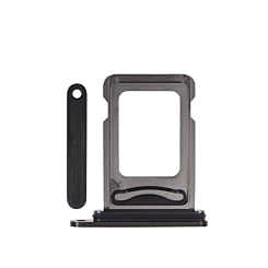 Purchase the dual SIM card tray in black titanium for iPhone 15 Pro and 15 Pro Max.
