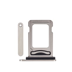 Shop the Dual Sim Card Tray for iPhone 15 Pro and 15 Pro Max in White Titanium.