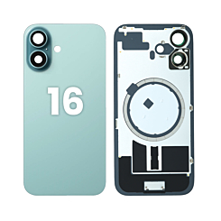 Back Glass with Frame and MagSafe Magnet for iPhone 16 (Pack of 2) (NO LOGO) (TEAL)