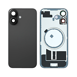 Back Glass with MagSafe Magnet for iPhone 16 (NO LOGO) (BLACK)