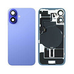 Back Glass with MagSafe Magnet & NFC & Flashlight Flex for iPhone 16 (NO LOGO) (ULTRAMARINE)