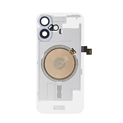 Clear Back Glass with Wireless NFC and MagSafe Magnet for iPhone 16 (NO LOGO) (ULTRAMARINE)