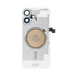 Clear Back Glass with Wireless NFC and MagSafe Magnet for iPhone 16 (NO LOGO) (TEAL)